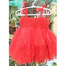 Red  crocheted dress