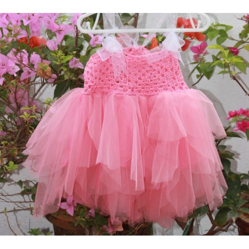 Pink crocheted dress