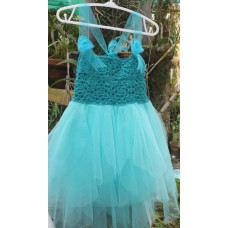 Sea blue crocheted dress